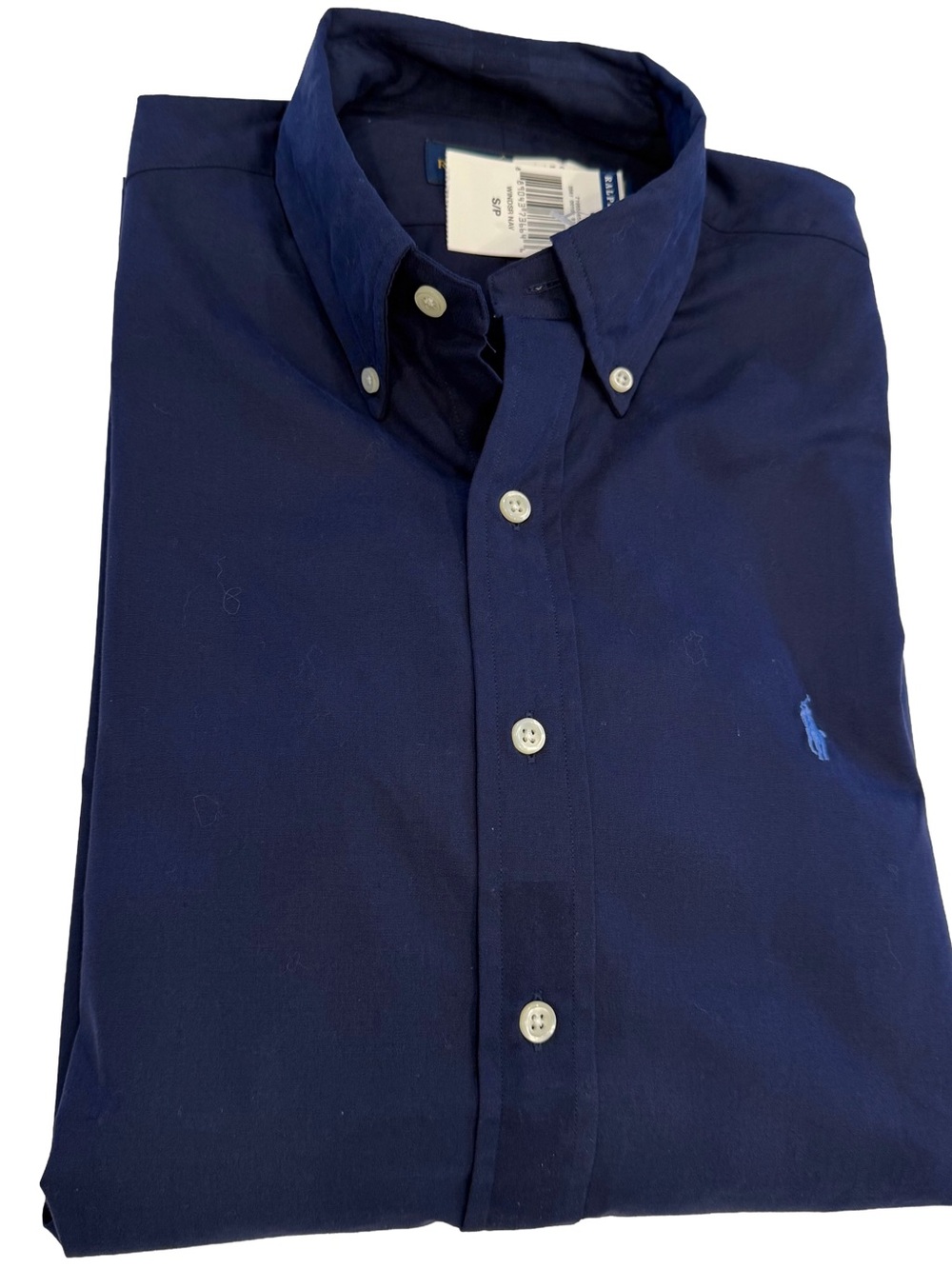 Ralph Lauren Unisex Button Down Shirt Windsor Navy Blue Size XS NWT